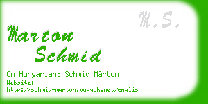 marton schmid business card